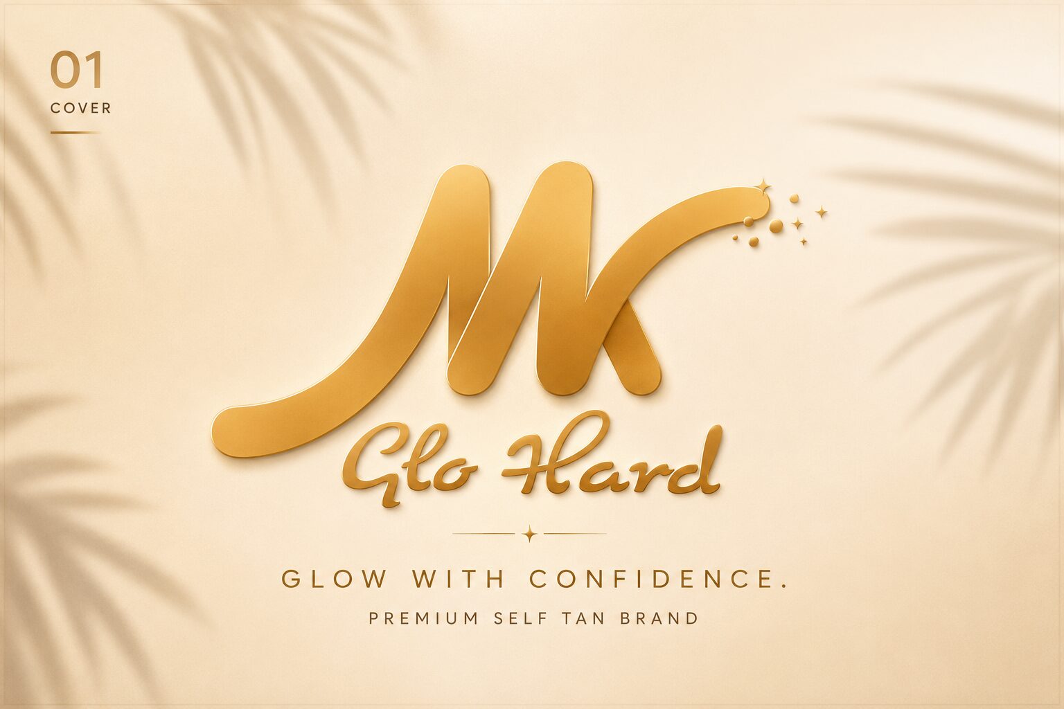 The Glo Hard gold script wordmark with the line Glow with confidence.